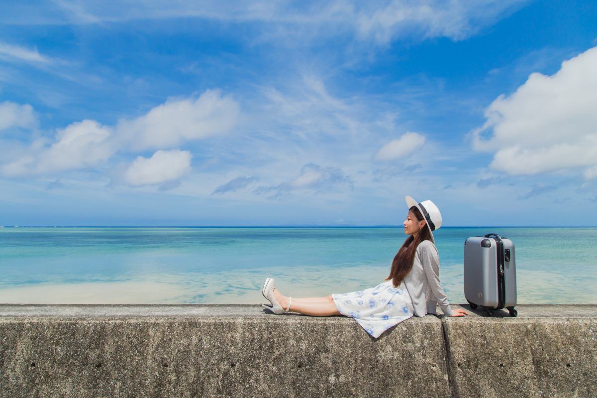 Young woman enjoying Okinawa