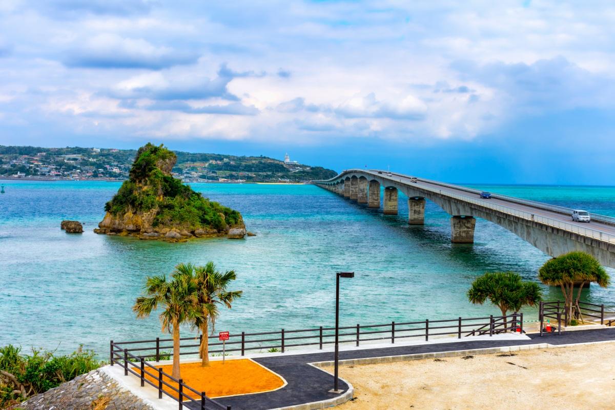 Bridge to Kouri Island, longest bridge in Okinawa Prefecture, Japan