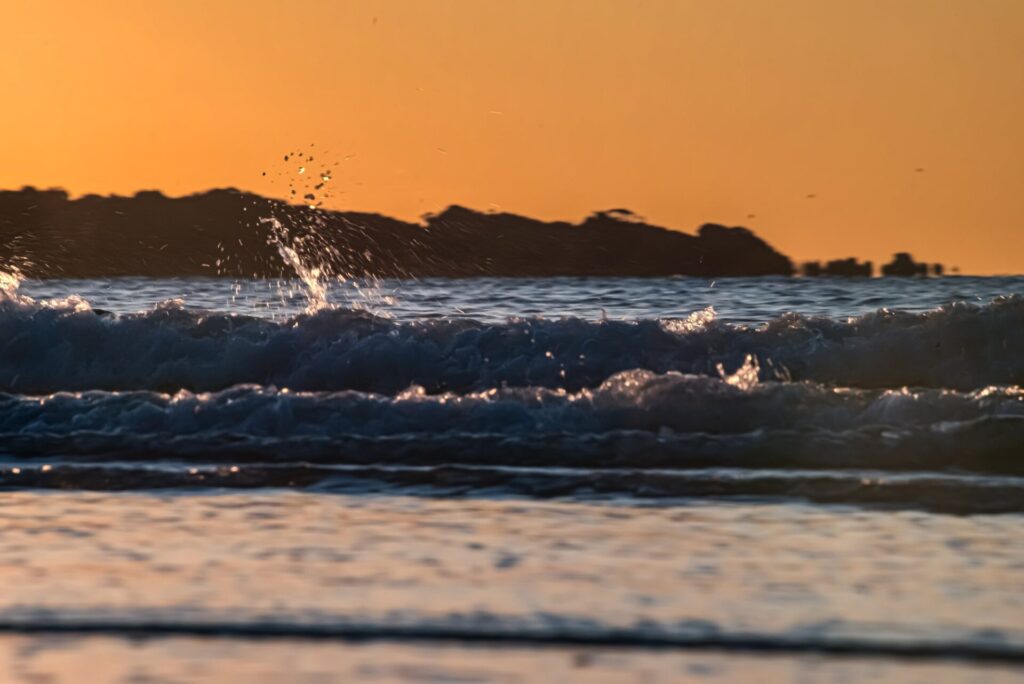 香珠子海水浴場の夕日
