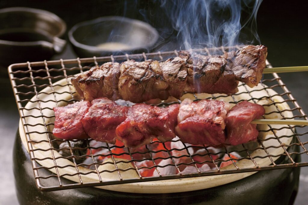 山形牛の串焼き