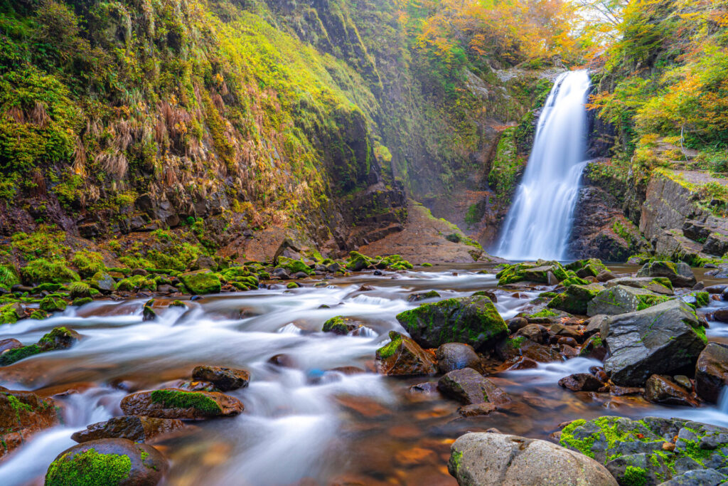 秋の秋保大滝