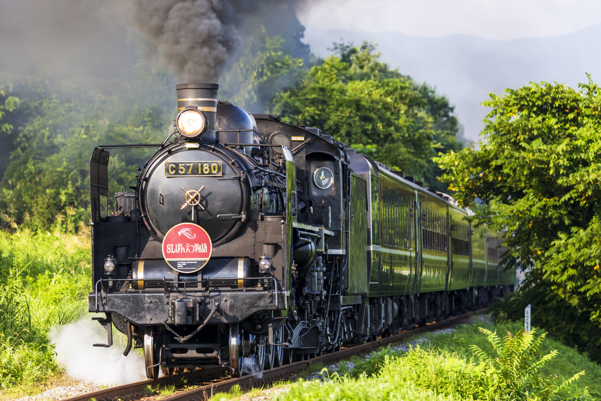 喜多方を走る機関車