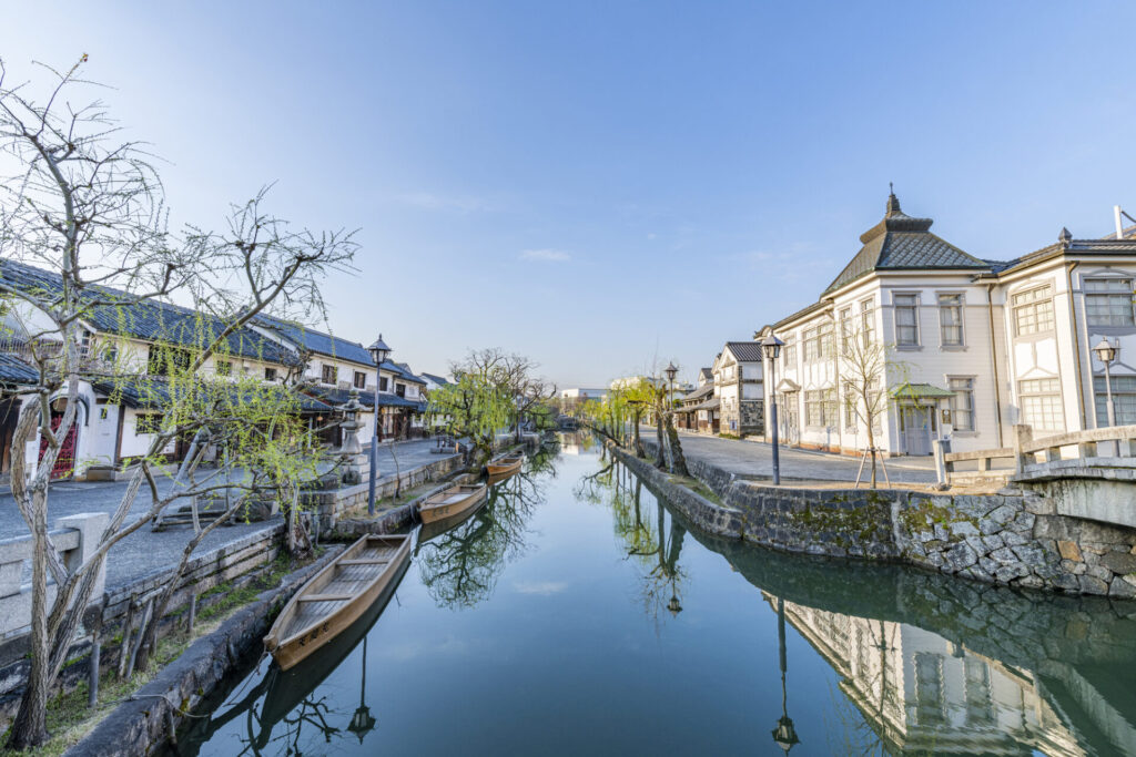  岡山県倉敷市　晴天の倉敷美観地区