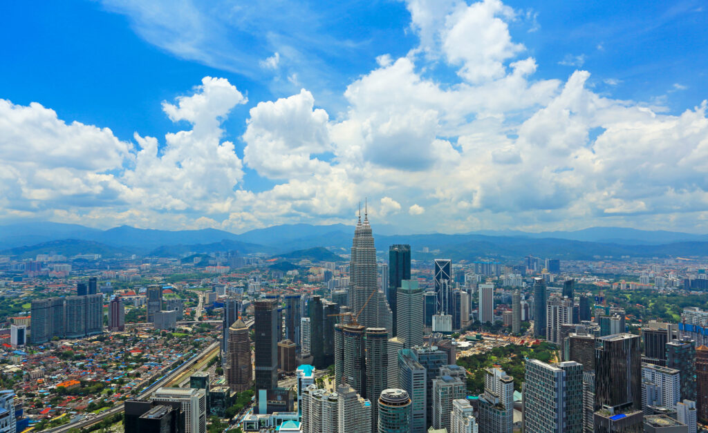 マレーシアの首都　クアラルンプールの俯瞰
