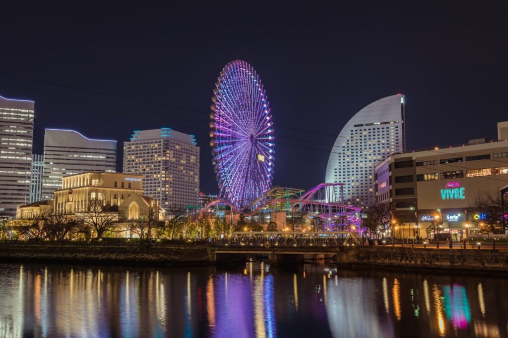 コスモワールドやインターコンチネンタルホテルの横浜夜景