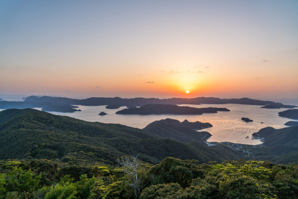 夕方: 高知山展望台で景色鑑賞