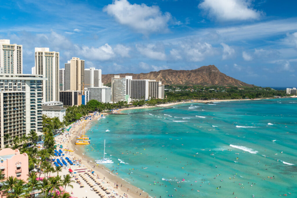 ハワイ　ワイキキからの風景