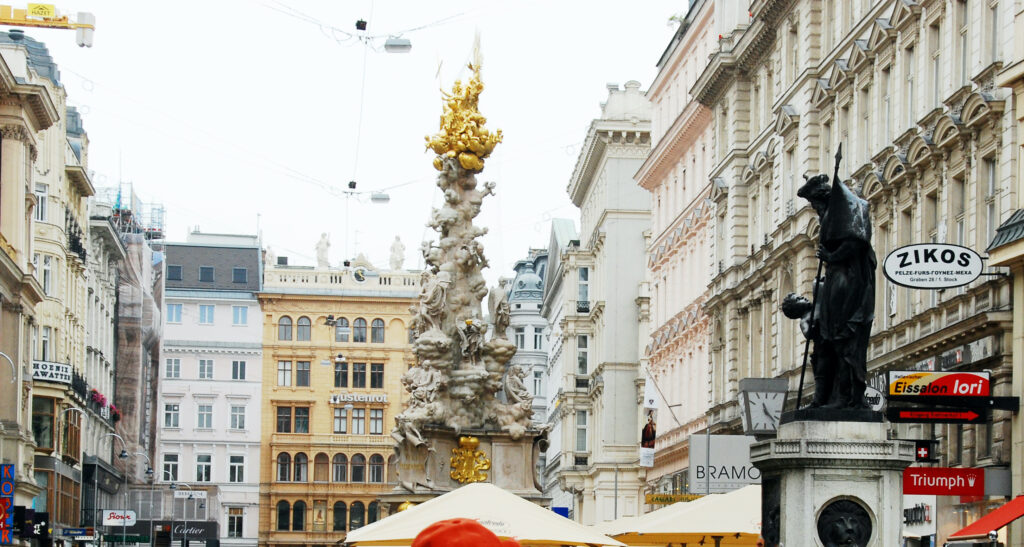 オーストリア　ウイーン　世界遺産　グラーベンのペスト記念柱