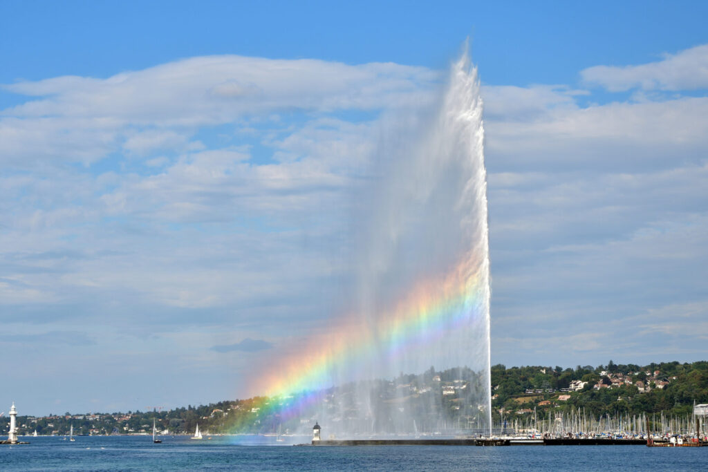 大噴水と虹