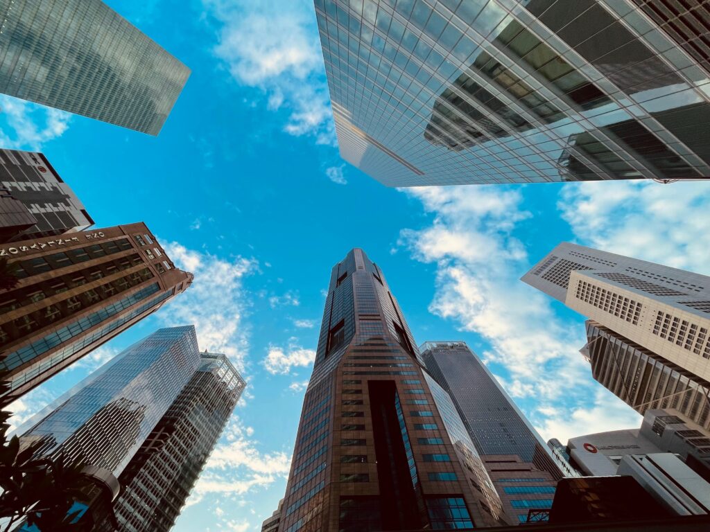 ラッフルズ プレイスの高層ビル群