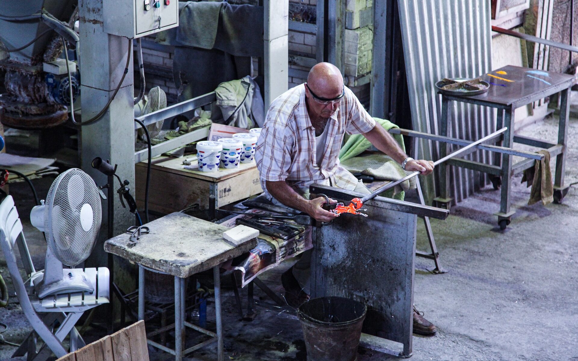 ムラーノ島のガラス工房