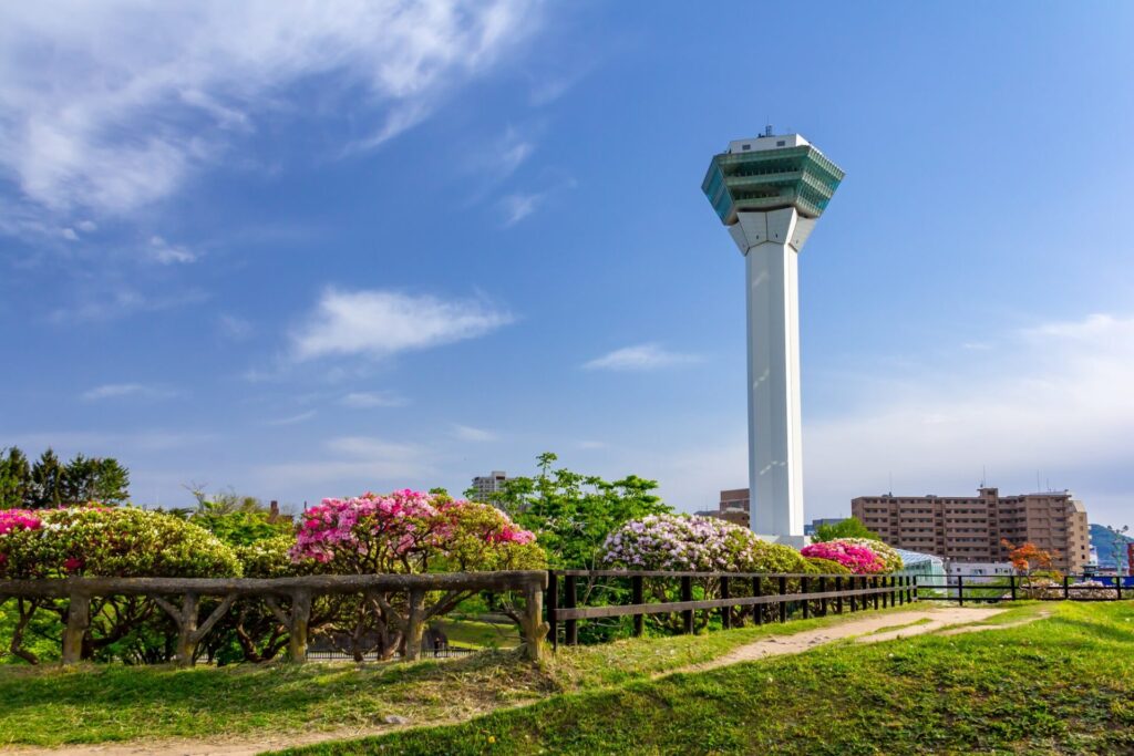 北海道旅行コース本堀と五稜郭タワー