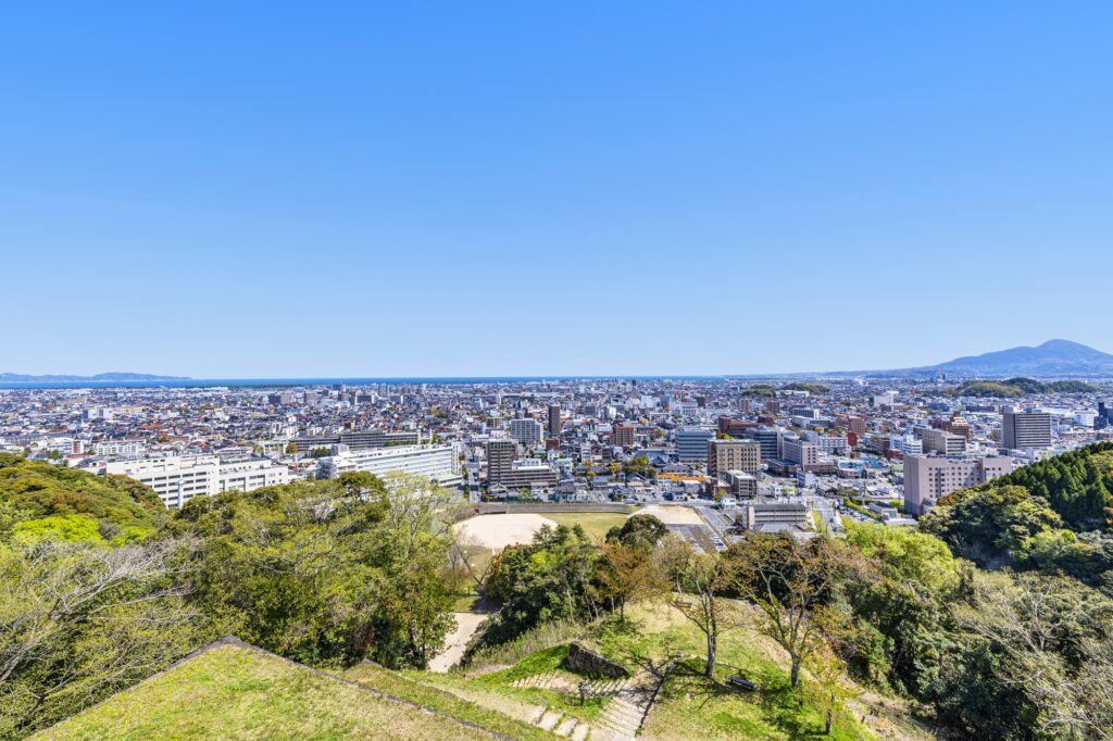 米子城跡から見える米子市街