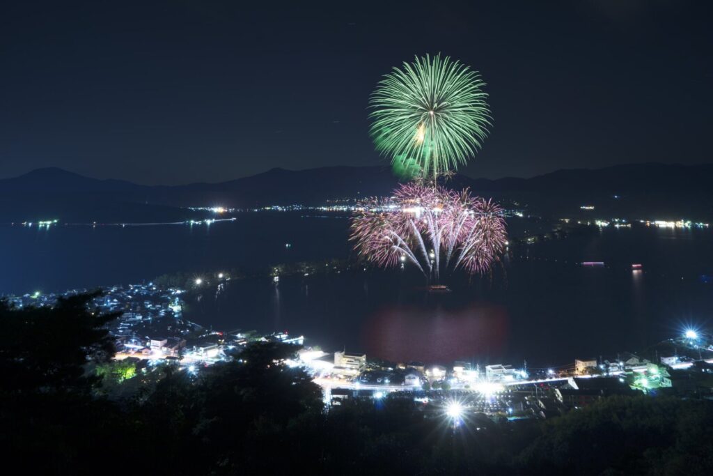 天橋立と花火