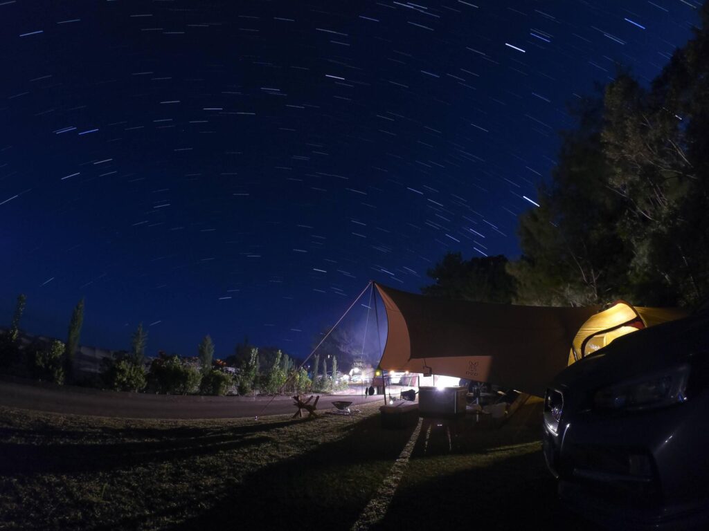 星空の元キャンプ