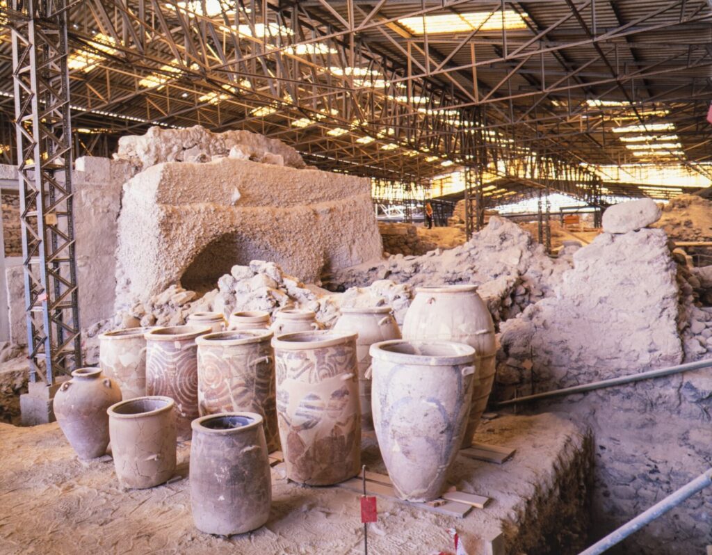 サントリーニ島　アクロティリ遺跡の発掘現場