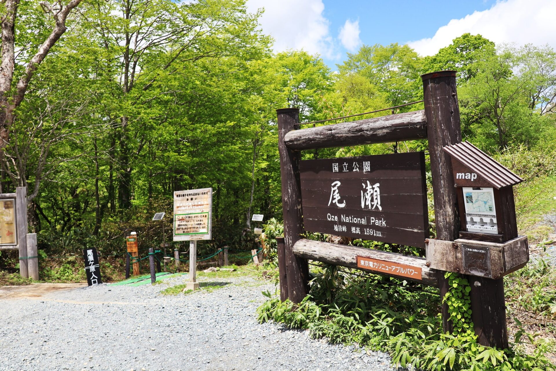 緑がまぶしい尾瀬入口