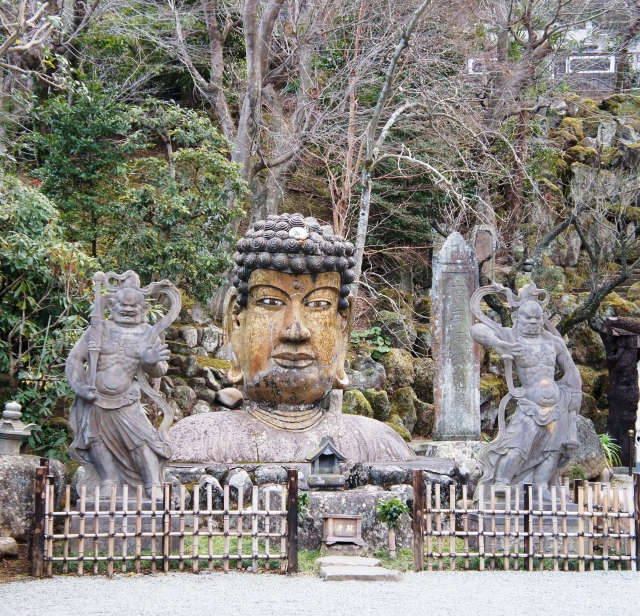 見るものを圧倒する首大仏