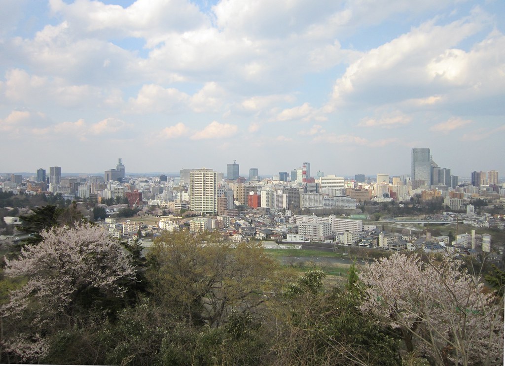 仙台城跡から見た仙台の街並み