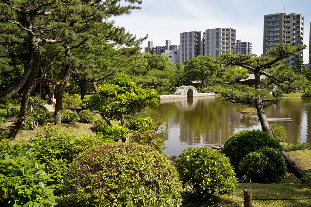 様々な樹木や草花が楽しめる縮景園