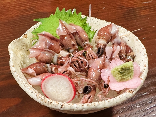 ホタルイカのお刺身