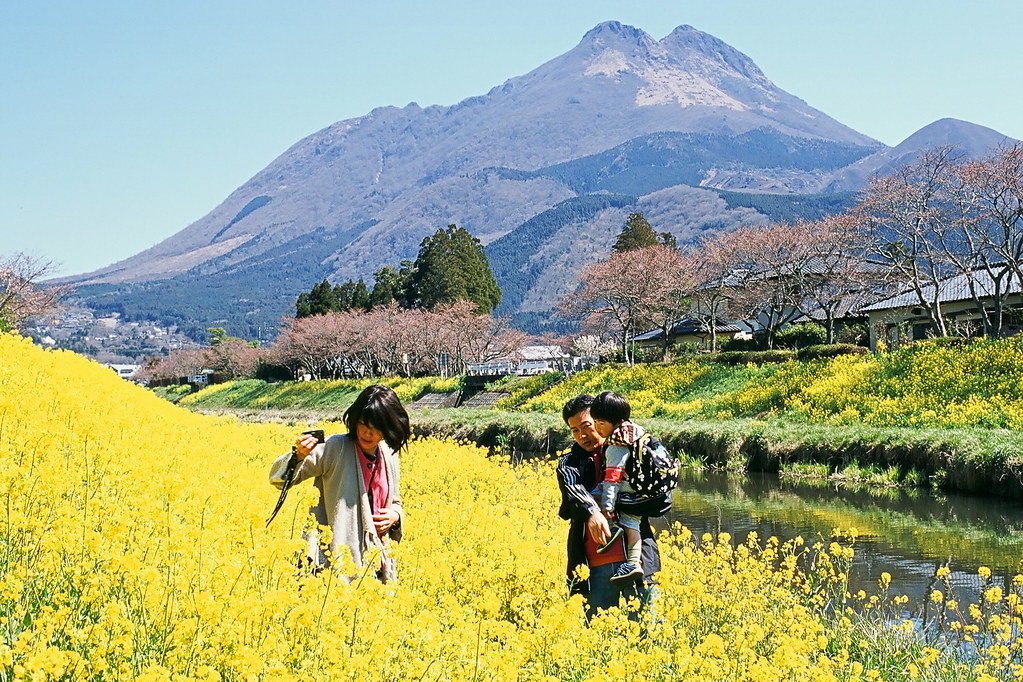 由布院のきれいな景色と人