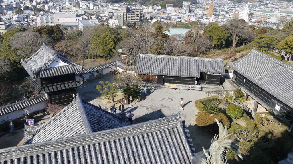 高知城の天守から見た光景
