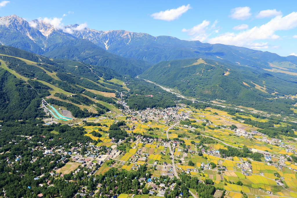 北アルプスを上空から