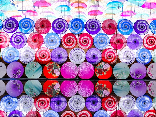 美しい傘アート