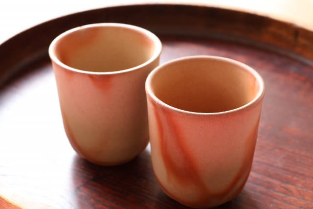 備前焼ミュージアムの備前焼の湯呑み