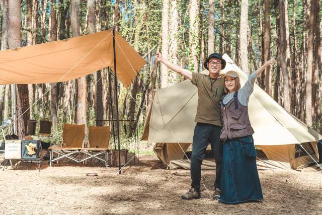 野沢温泉の自然の中で過ごすキャンプ