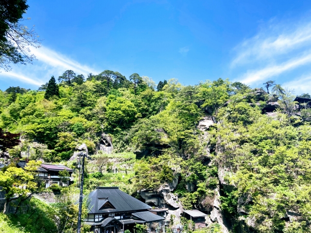 山形の山寺山頂付近からの絶景
