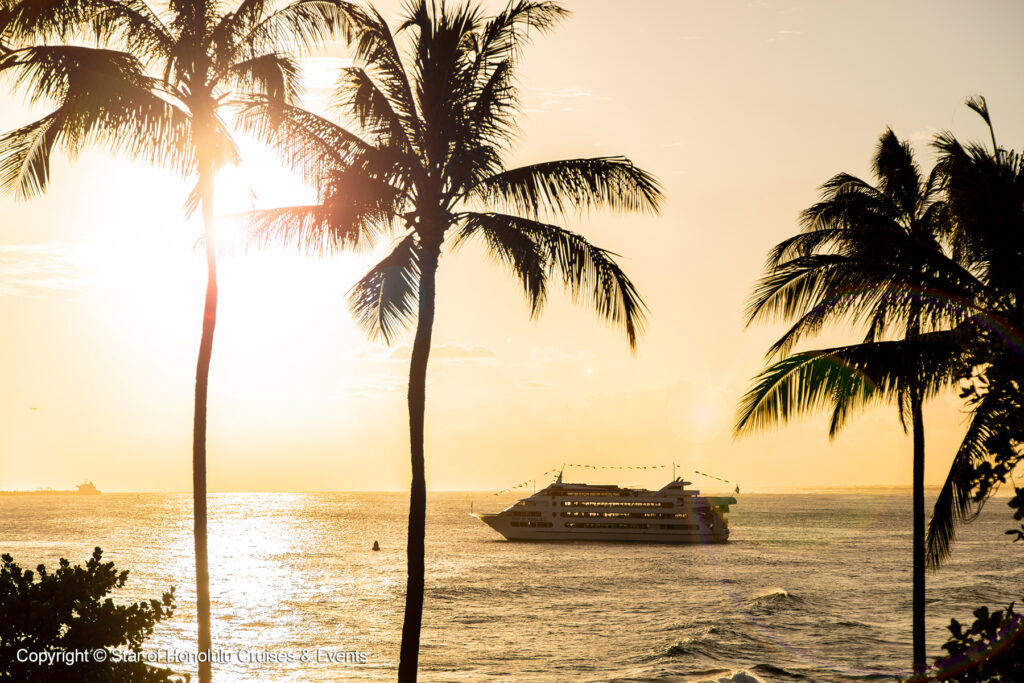 シニアにおすすめのハワイの体験：サンセットディナークルーズと夕日の景色