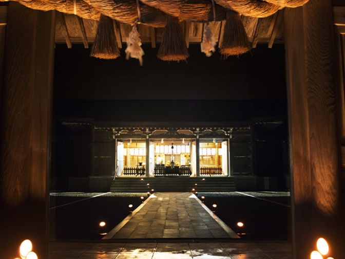 夜の隠岐神社参り