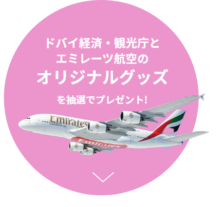ドバイ経済・観光庁とエミレーツ航空のオリジナルグッズをセットで12名様に抽選でプレゼント！