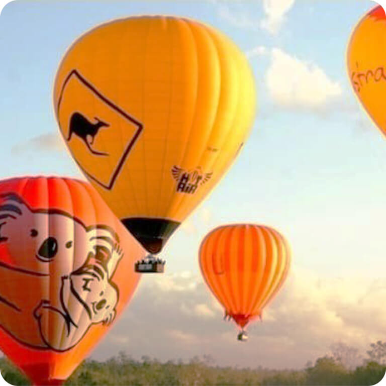 早朝の熱気球遊覧飛行ツアー