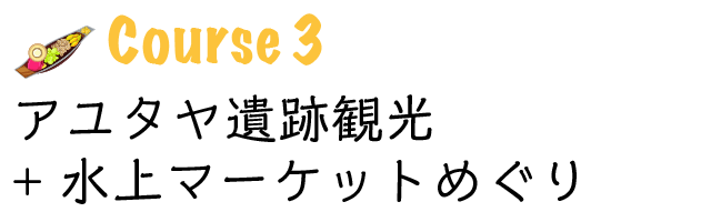 世界遺産アユタヤ遺跡観光+水上マーケットめぐり