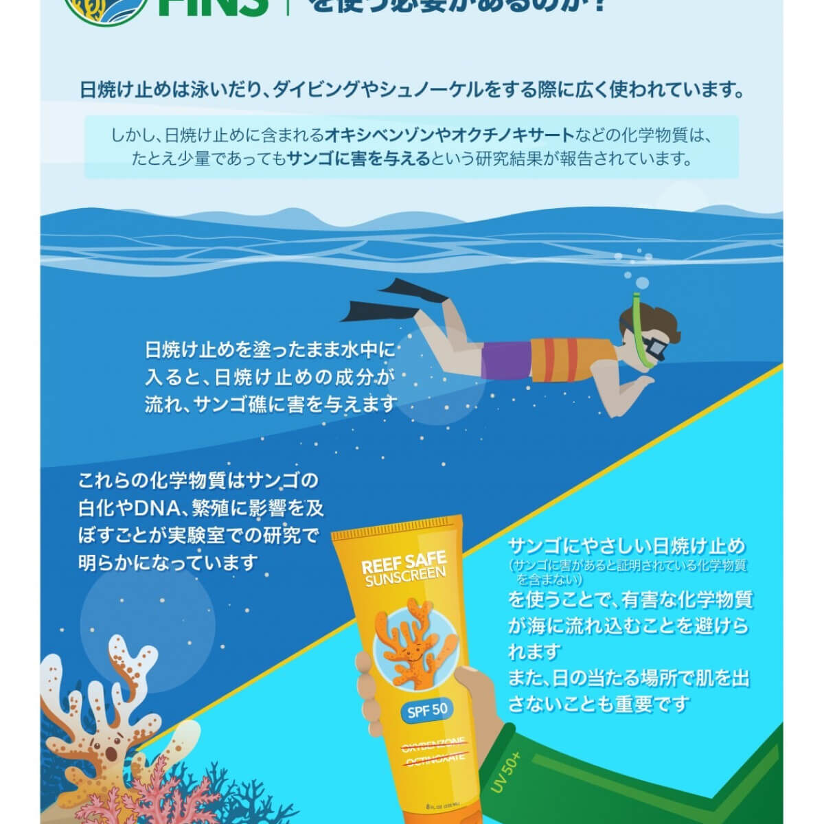 サンゴにやさしい日焼け止め