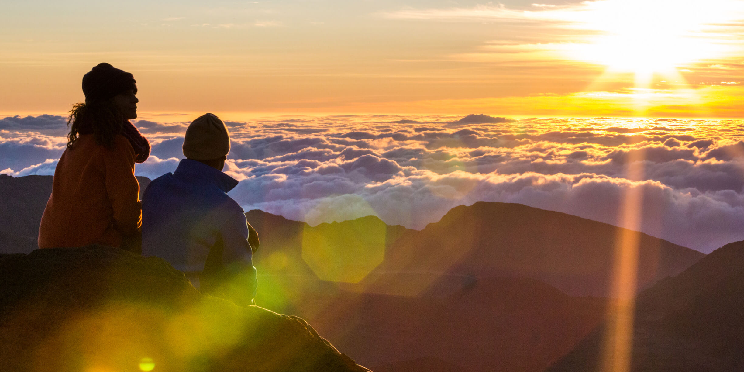 ハレアカラ山 朝日
